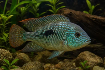 Aequidens rivulatus (Hvit stripe acara)