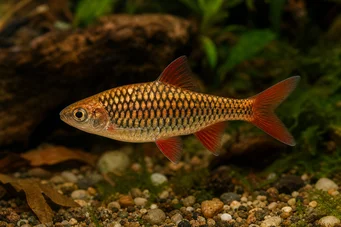 Barbus oligolepis (Rutete skjegg)