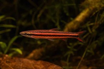 Nannostomus mortenthaleri (Korallrød blyantfisk)