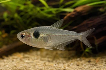 Phenacogaster megalostictus (Stort flekkglass tetra)