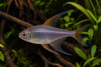 Phenacogrammus huloti Kongo tetra med svarte band