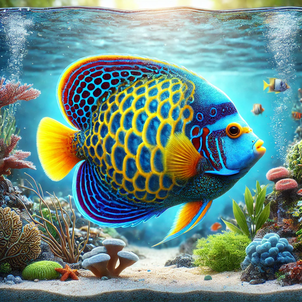 Pomacanthus semicirculatus (Halvsirkler)